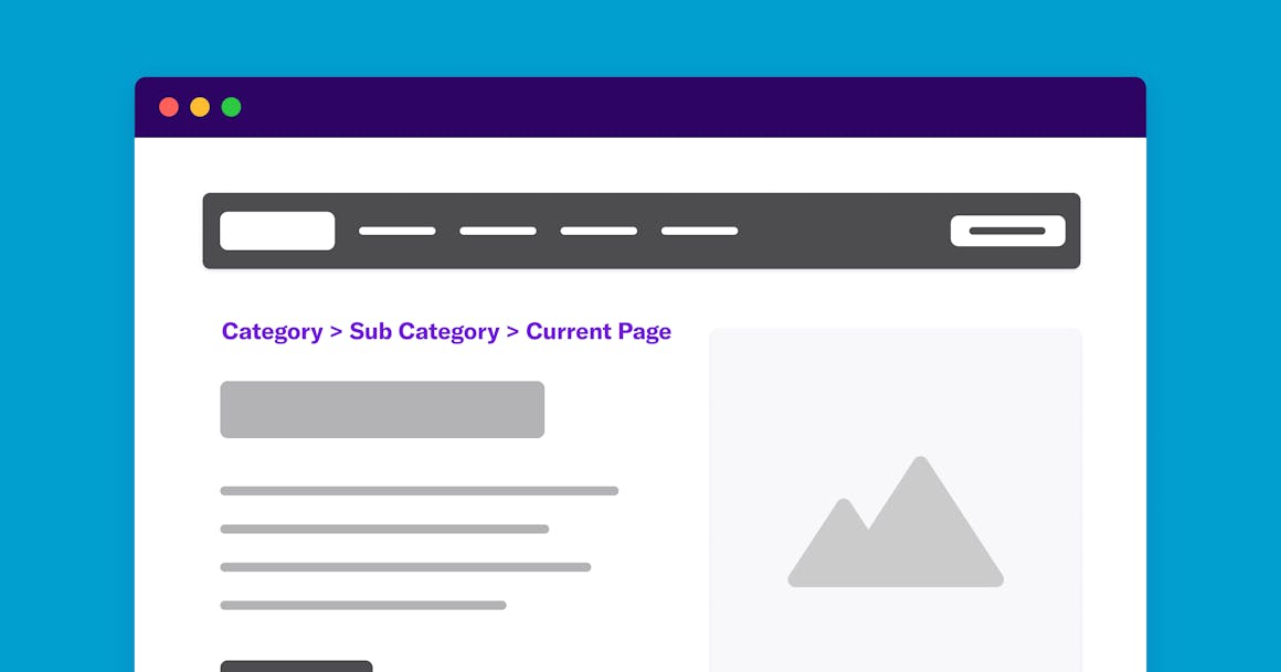 Website hierarchy reading Category > Sub Category > Current Page
