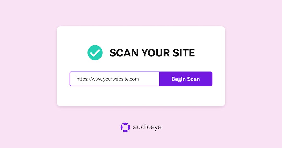 Scan your site banner, with a form box to fill in your website URL to begin the scan.