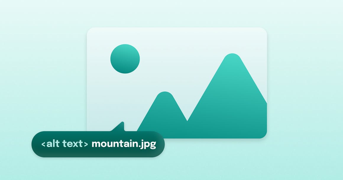 A stylized image of a mountain, next to an alt text that simply reads "<alt text> mountain.jpg"
