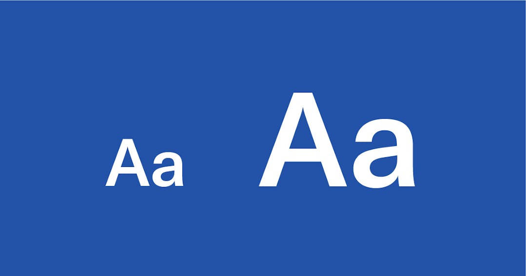 Two sets of the letters A where one is small and one is large