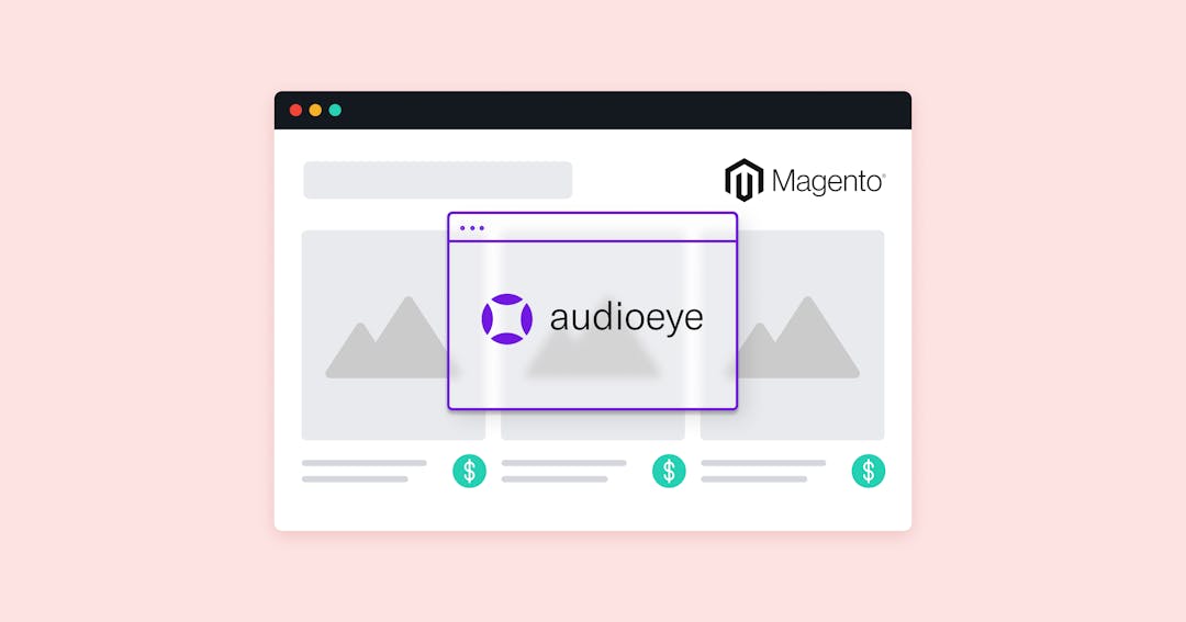 AudioEye integrated with an accessible Magento e-commerce site