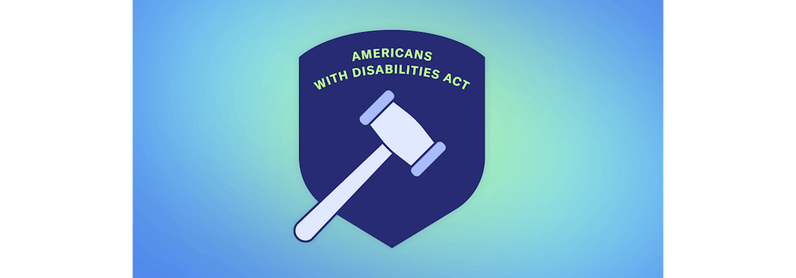 Shield and gavel with Americans with Disabilities Act