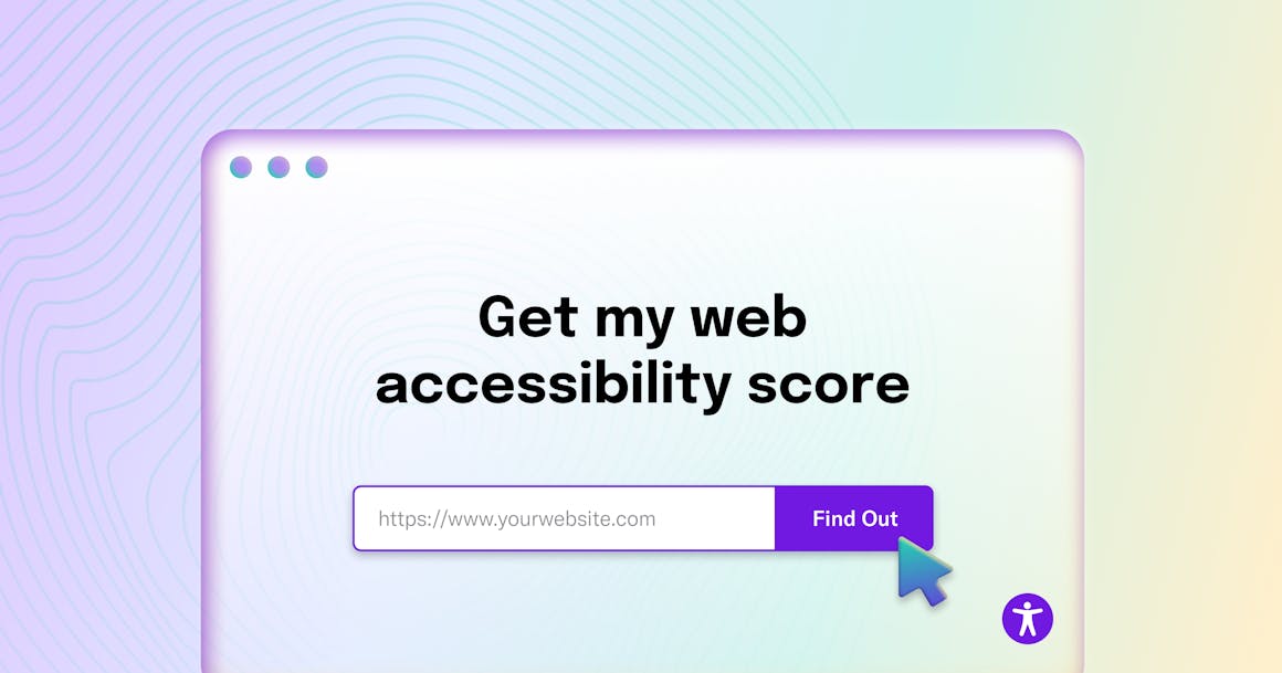 Web browser that encourages users to click and get their free web accessibility score