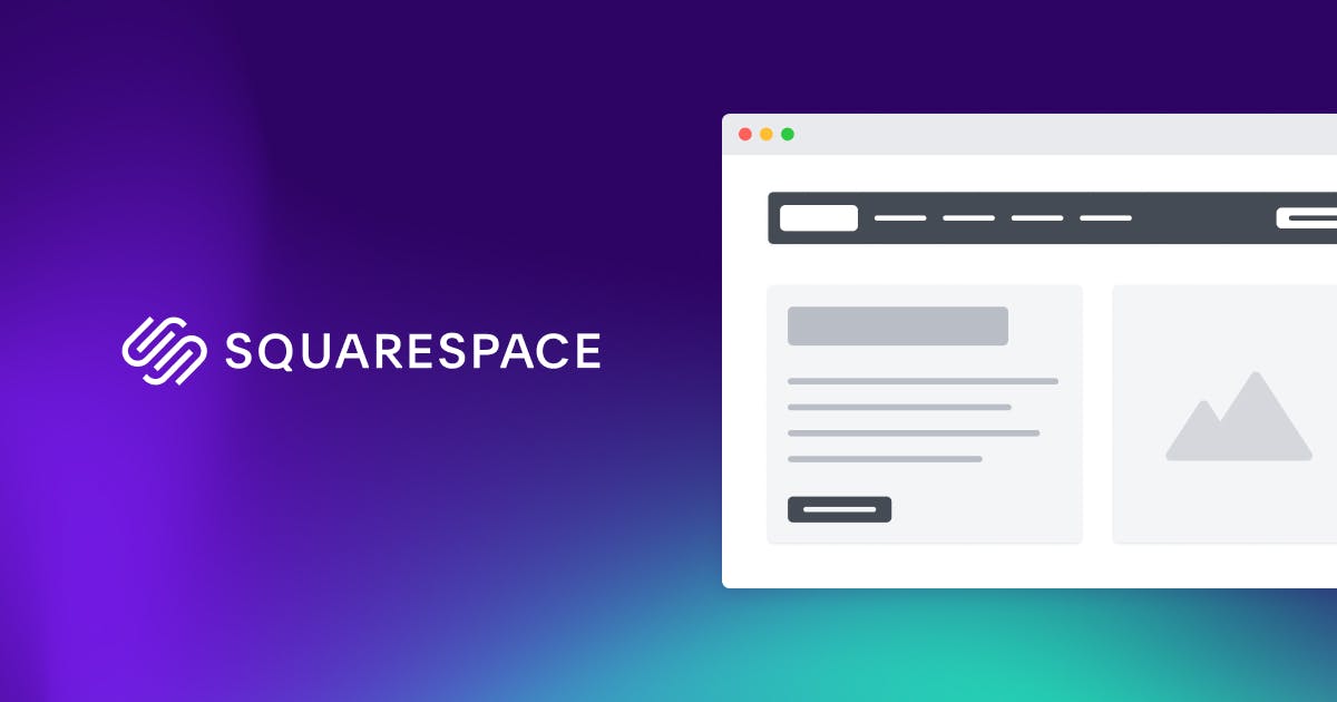 Squarespace logo next to a webpage