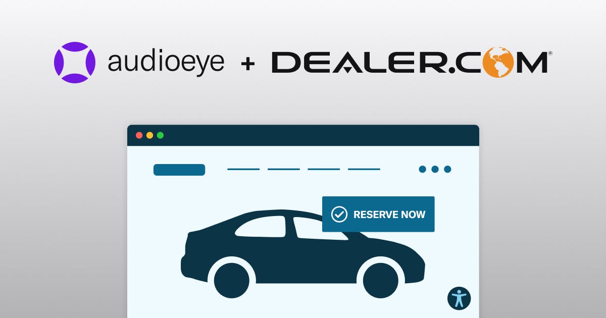 Auto dealership website that's accessible with AudioEye and Dealer.com