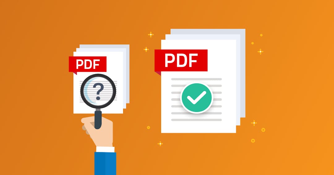Illustration of stacks of PDF documents