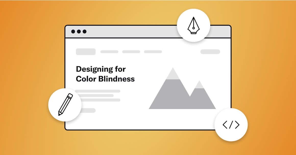 Website browser with a heading for Designing for Color Blindness