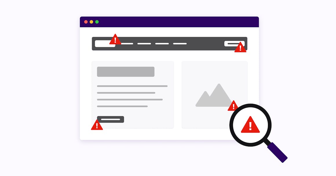 Wepage with accessibility errors