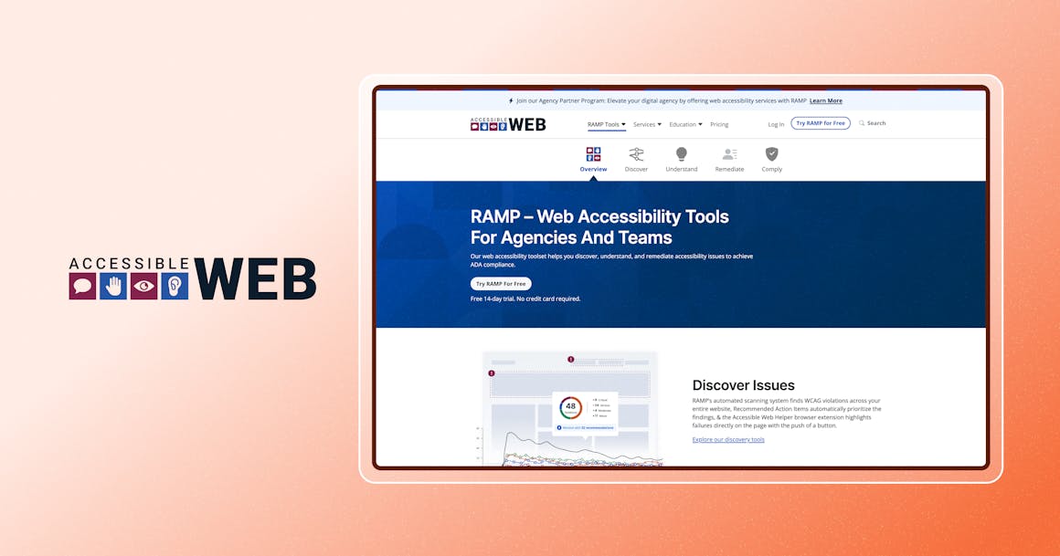Screenshot of Accessible Web homepage.