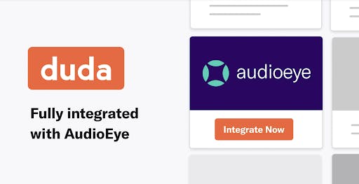 duda fully integrated with AudioEye