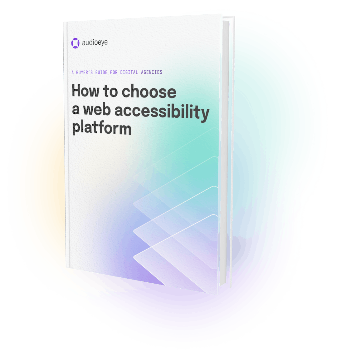 Ebook cover for how to choose a web accessibility platform