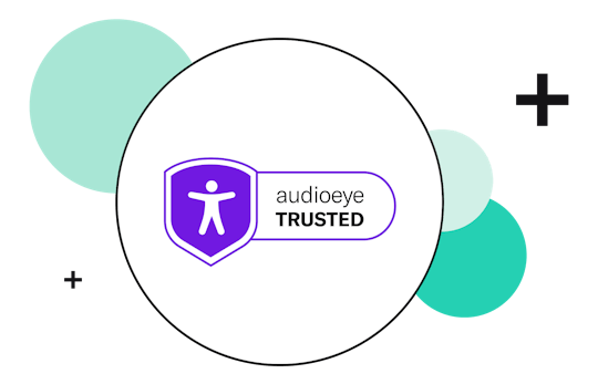 Illustration of a circle with the AudioEye Trusted Badge
