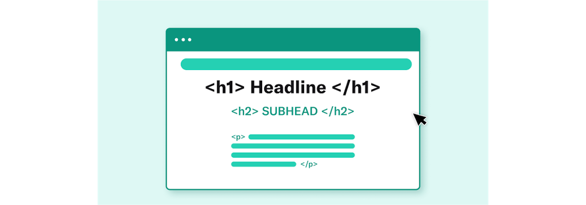 Web page with an example of a Headline, Subhead, and Paragraph text