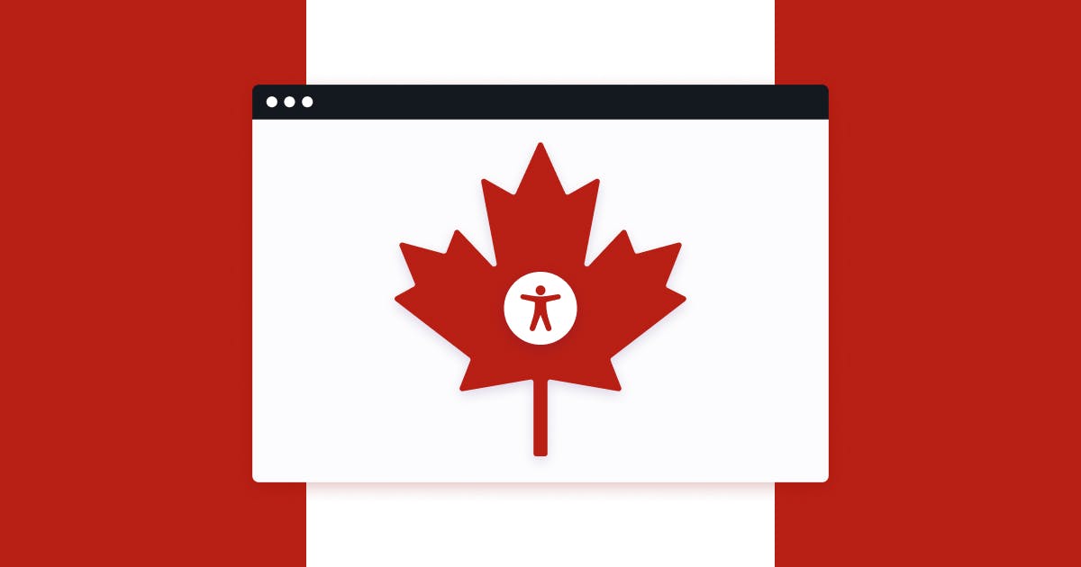 A web browser on top of the Canadian flag with an accessibility icon