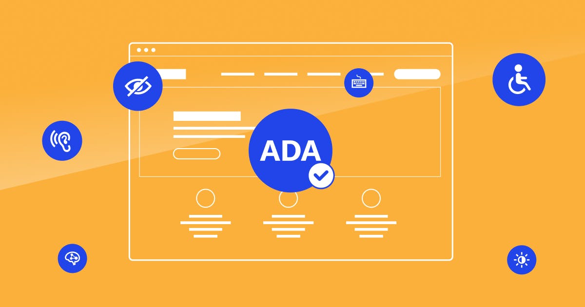 Webpage that is ADA compliant with icons representing accessibility