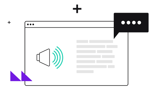 Illustration of a computer with a screen reader