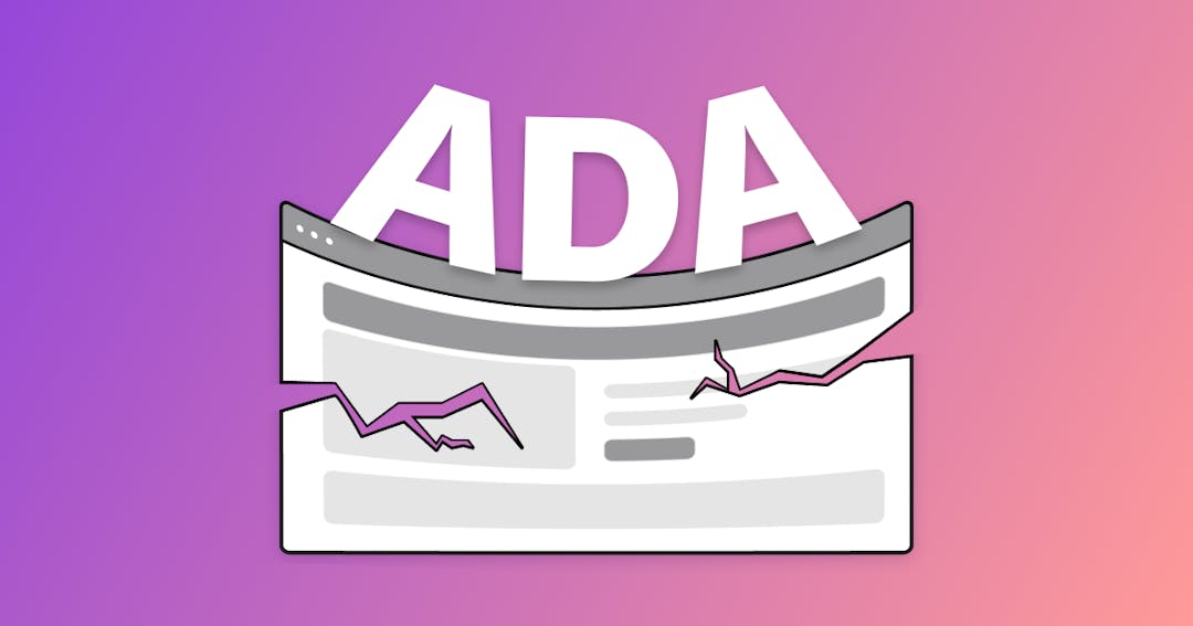 Illustration of a website being crushed by the ADA
