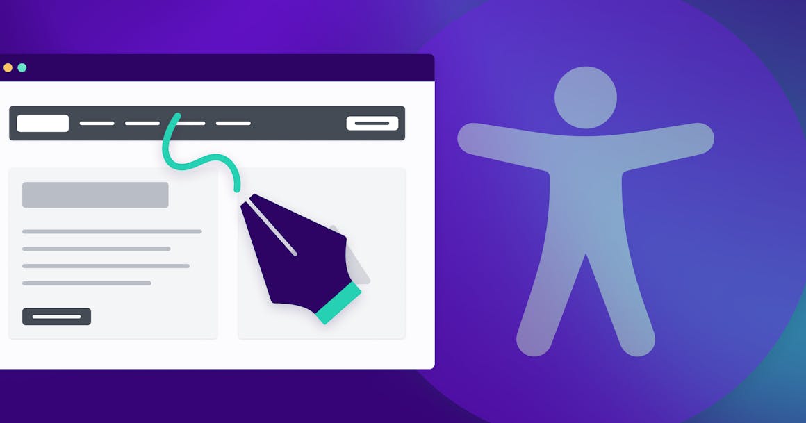 Web browser with an illustrator pen tool and the accessibility icon