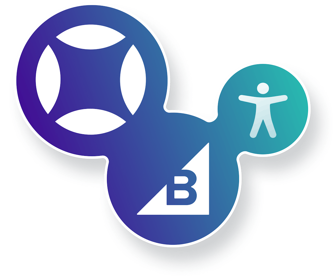 BigCommerce logo and AudioEye logo with accessibility symbol