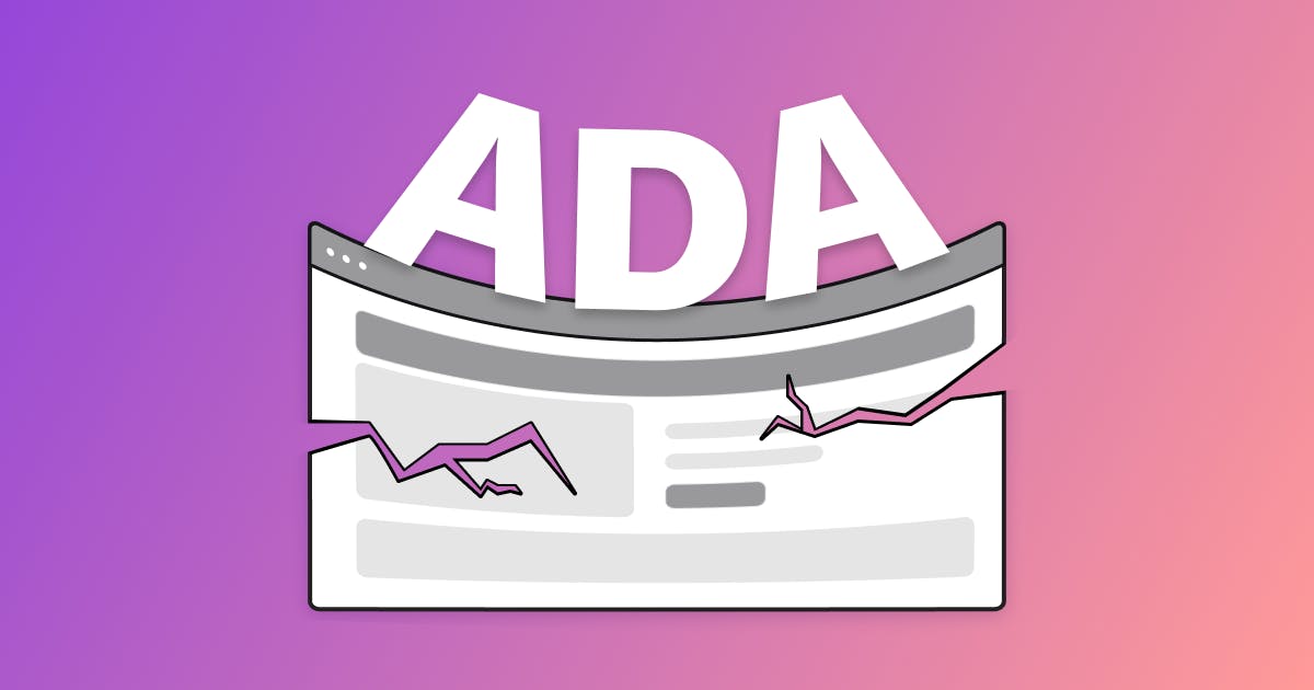 Illustration of website being crushed by the ADA