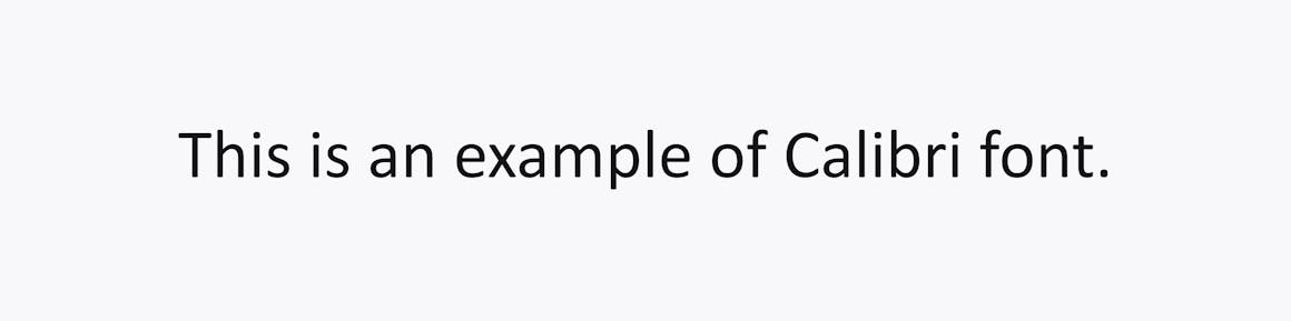 This is an example of Calibri font.