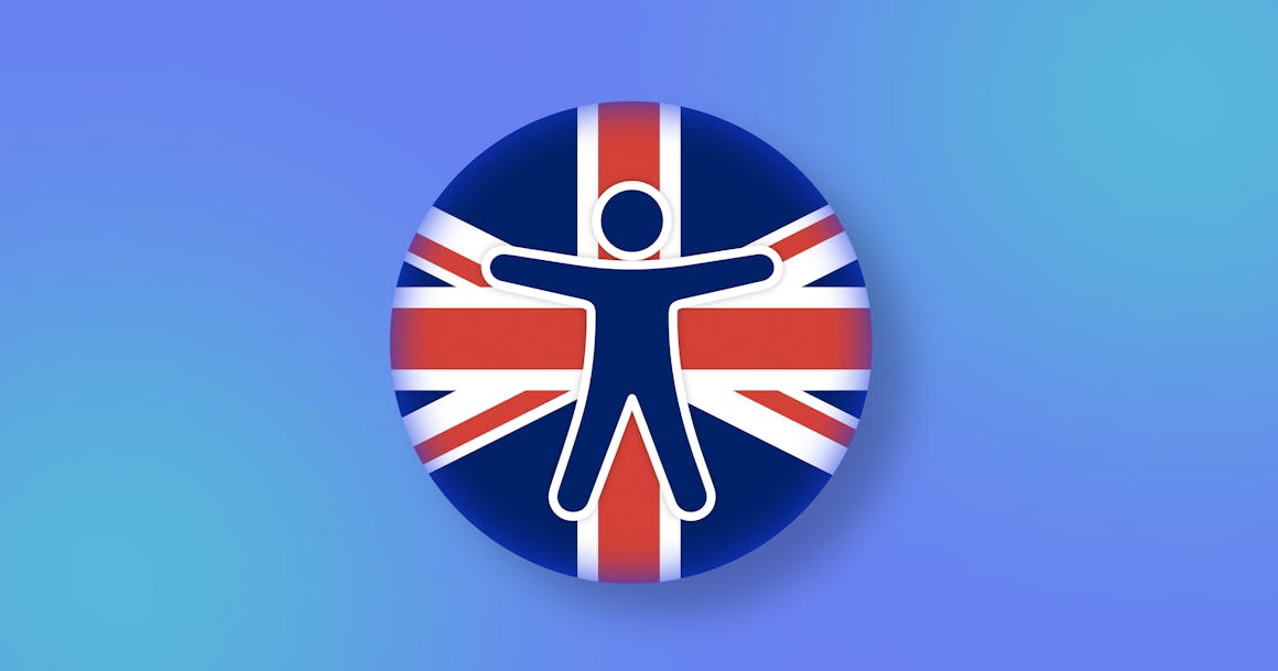 illustration of the union jack with the accessibility symbol overlaid 