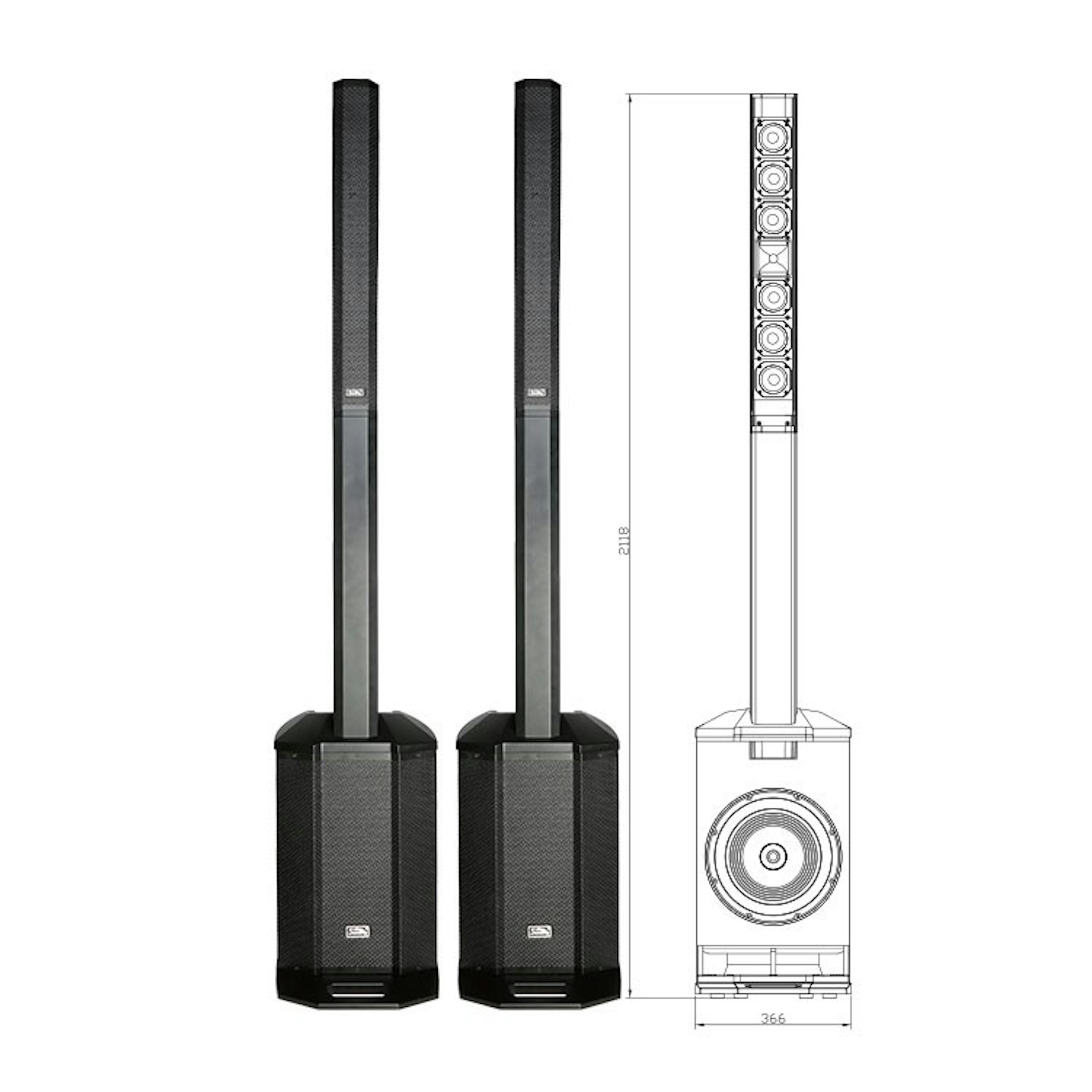 imagem de três sistemas de som Soundking Artos 1200