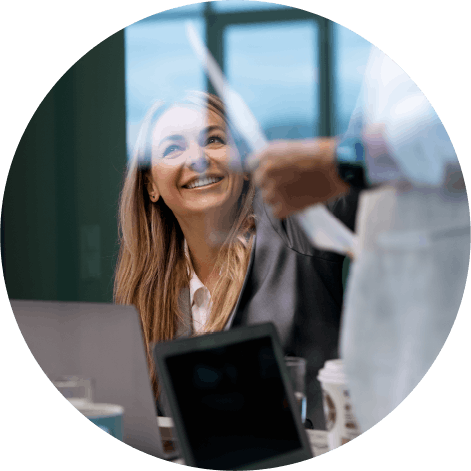 Business woman smiling