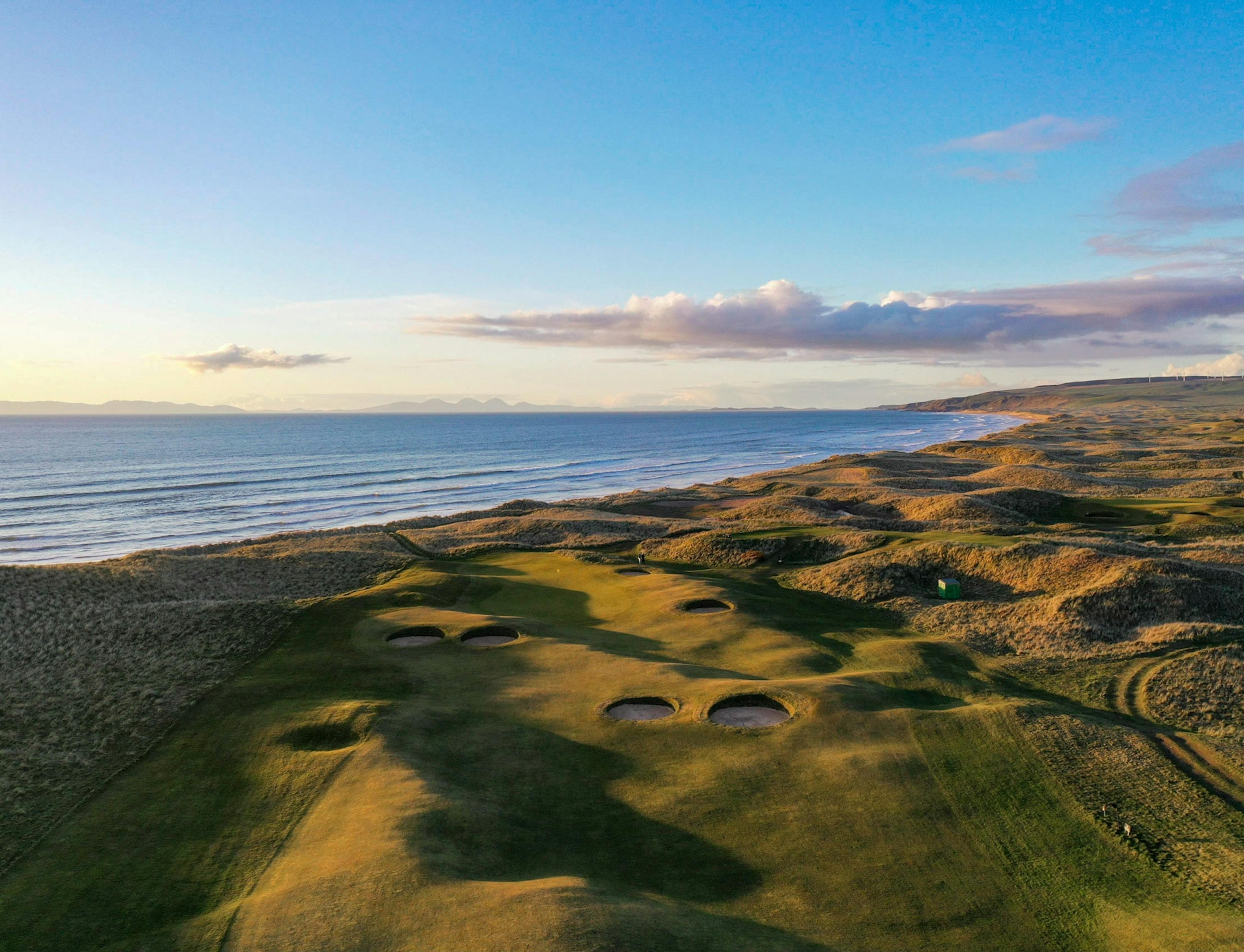 Aerial view of Old Tom Morris' Machrihanish Golf Club