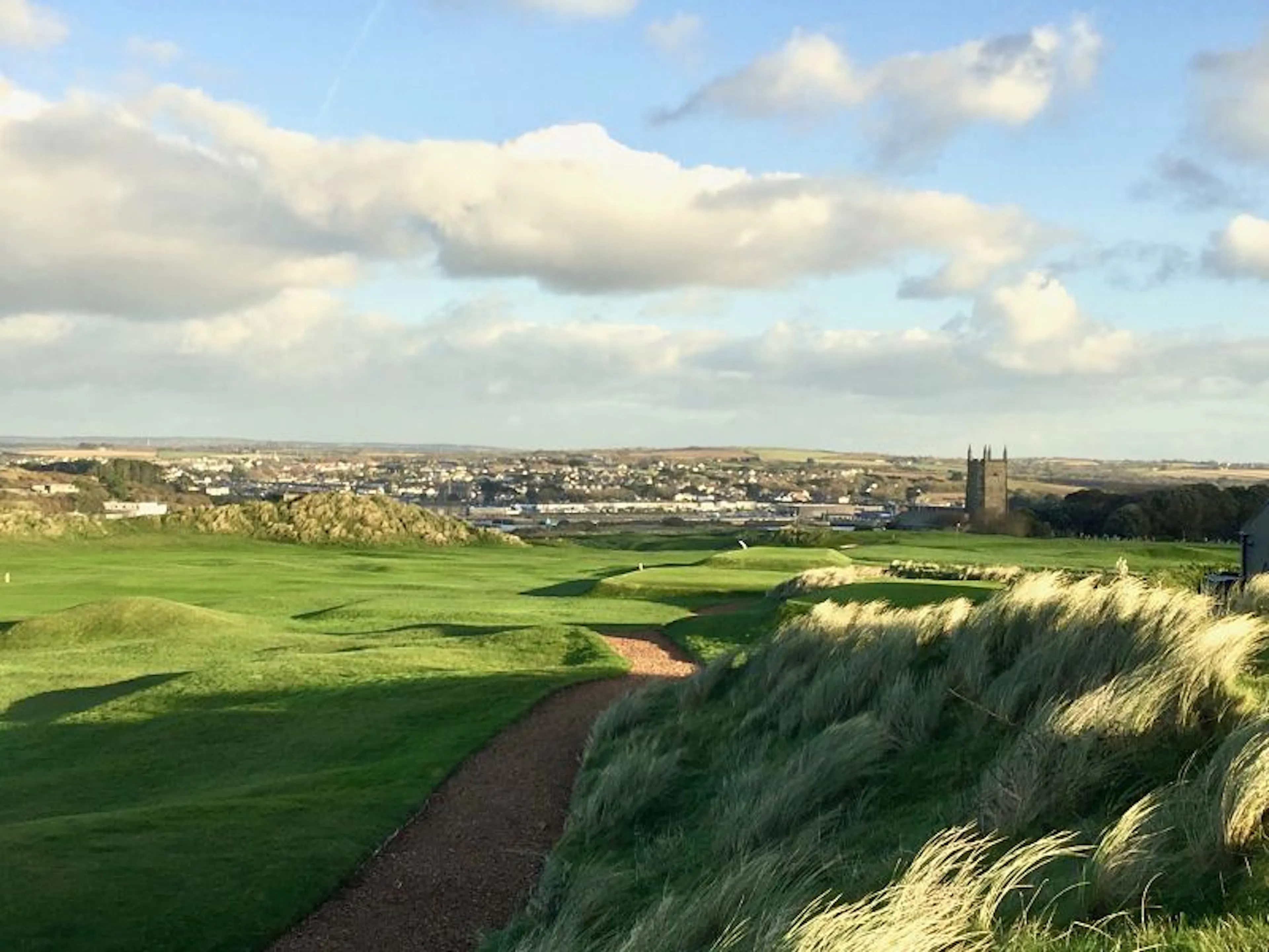 Lovely view at West Cornwall Golf Club with church steeple in the distance.  