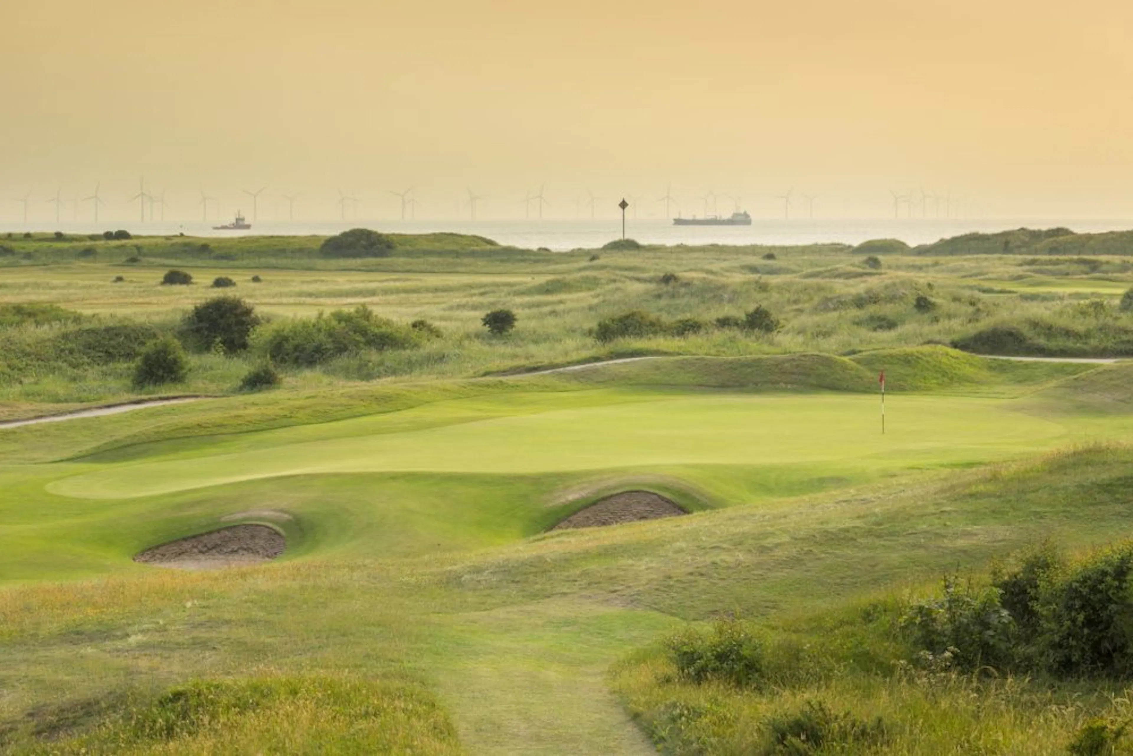 The famous Ma Hole 12th Green at The West Lancashire Golf Club on Englands Golf Coast. 