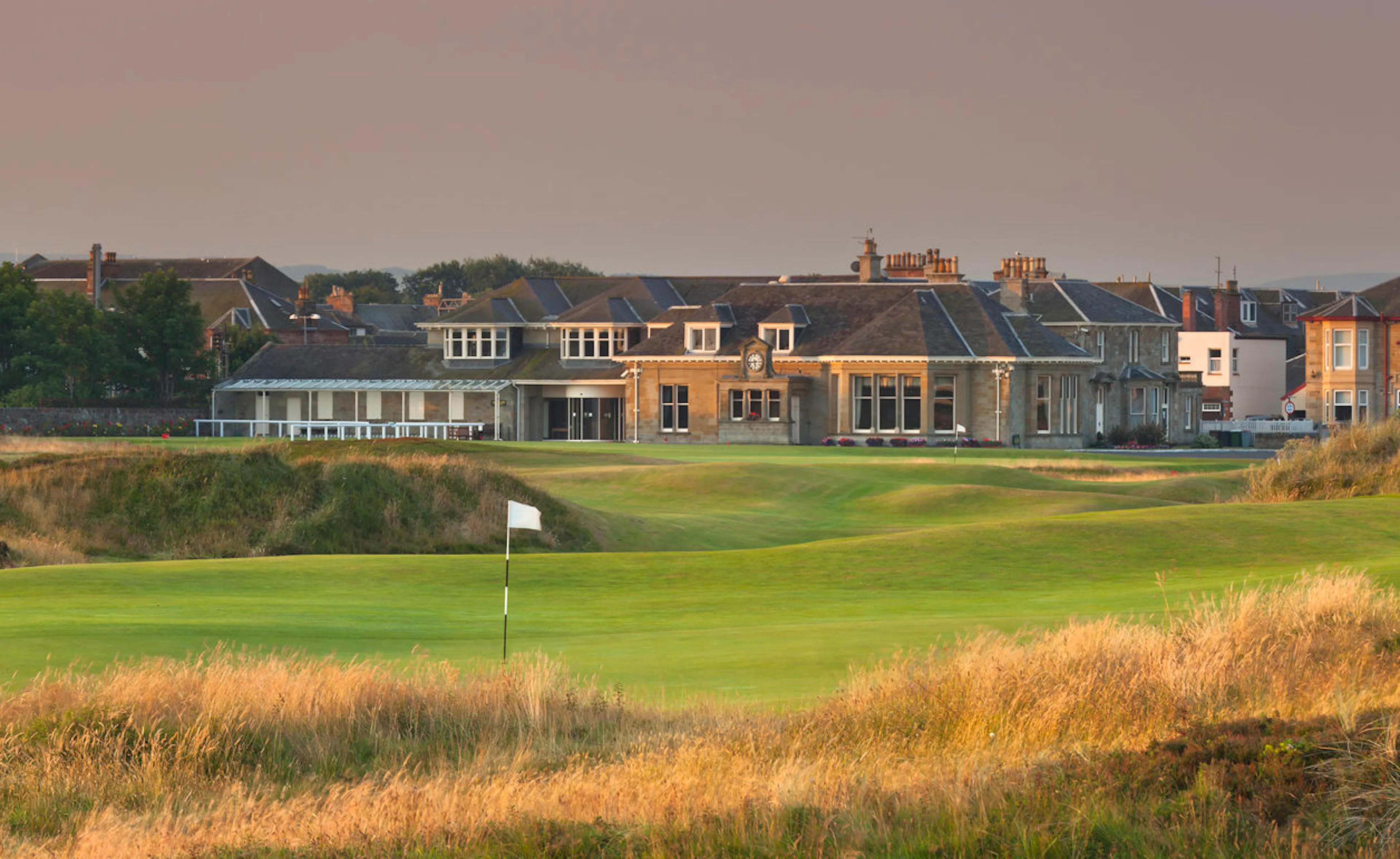 View back towards the club house at Prestwick Golf Club.