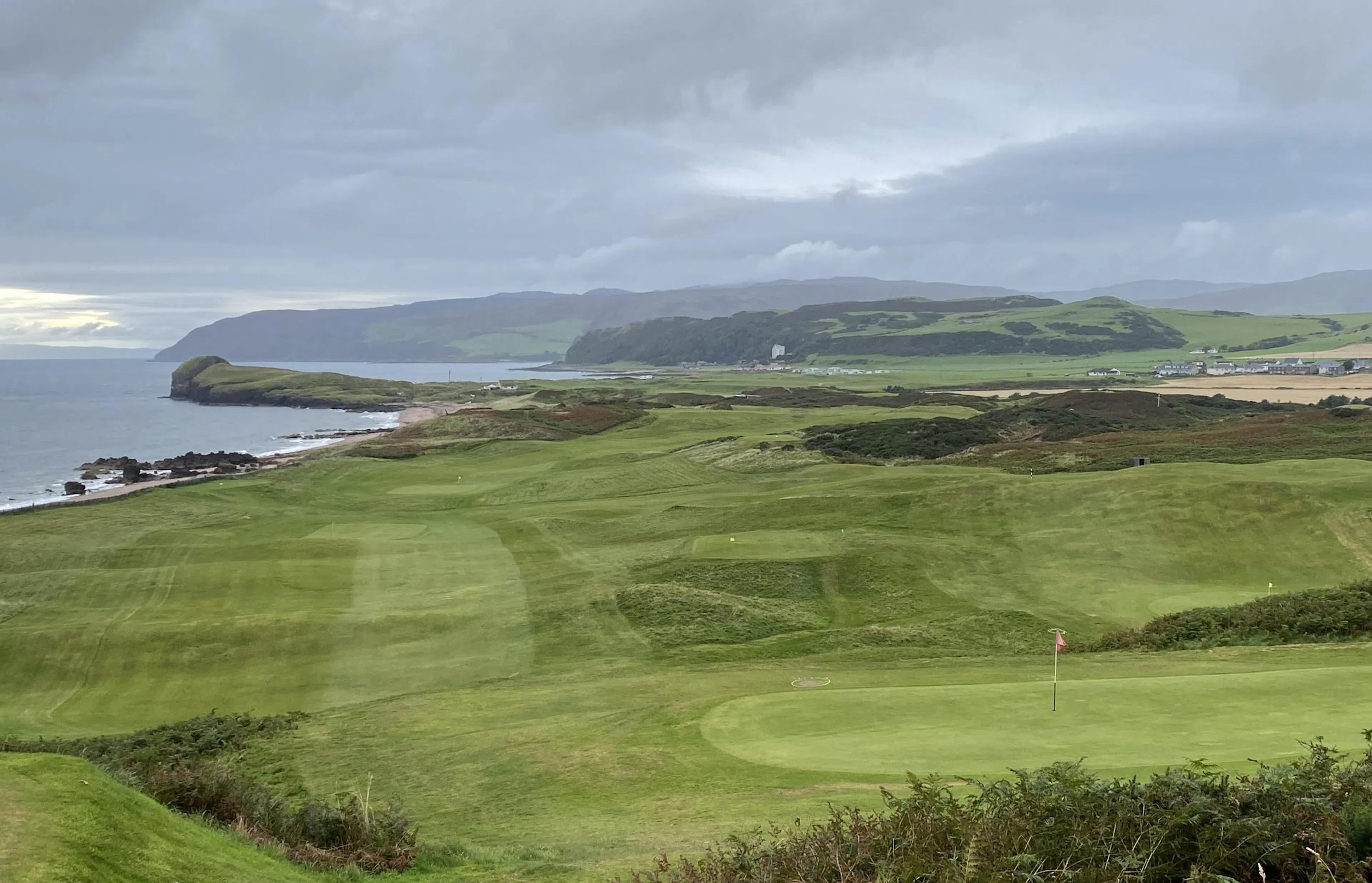 The splendid view over Dunaverty Golf Club on the Kintyre Peninsular, Southend.