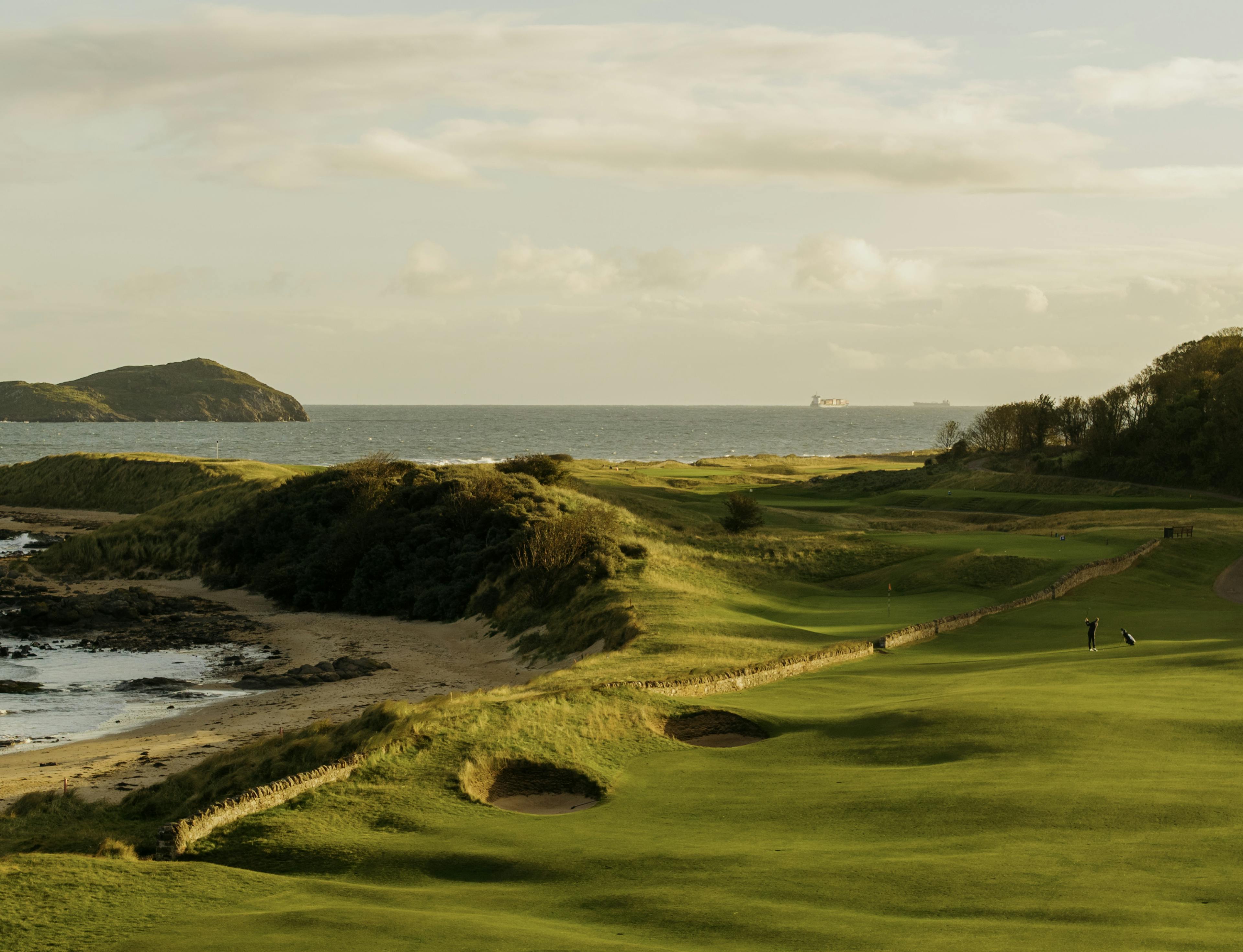 View over 'The Pit Hole' North Berwick's West Links, East Lothian.