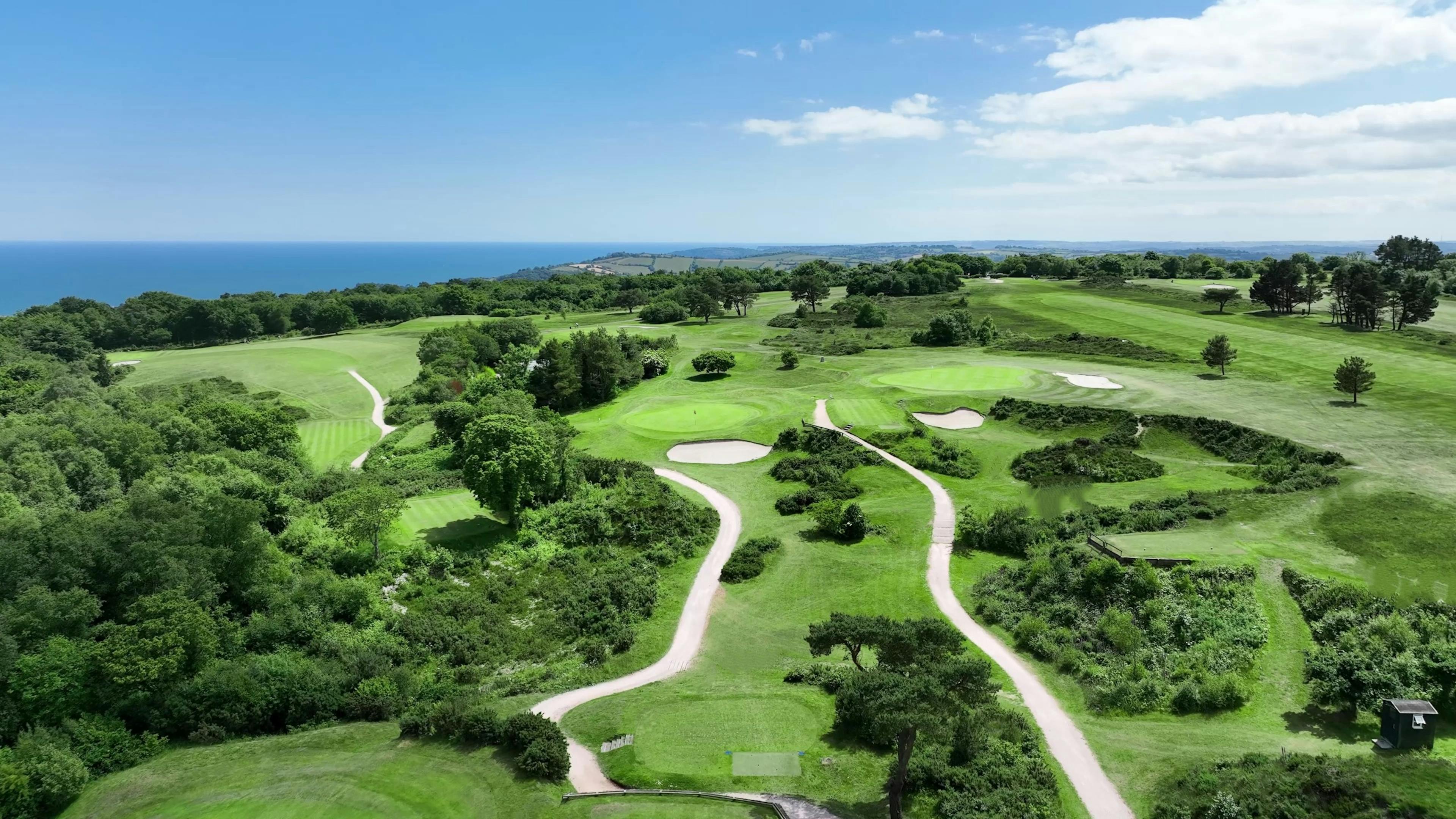 Aerial view of Teignmouth Golf Club in Devon.