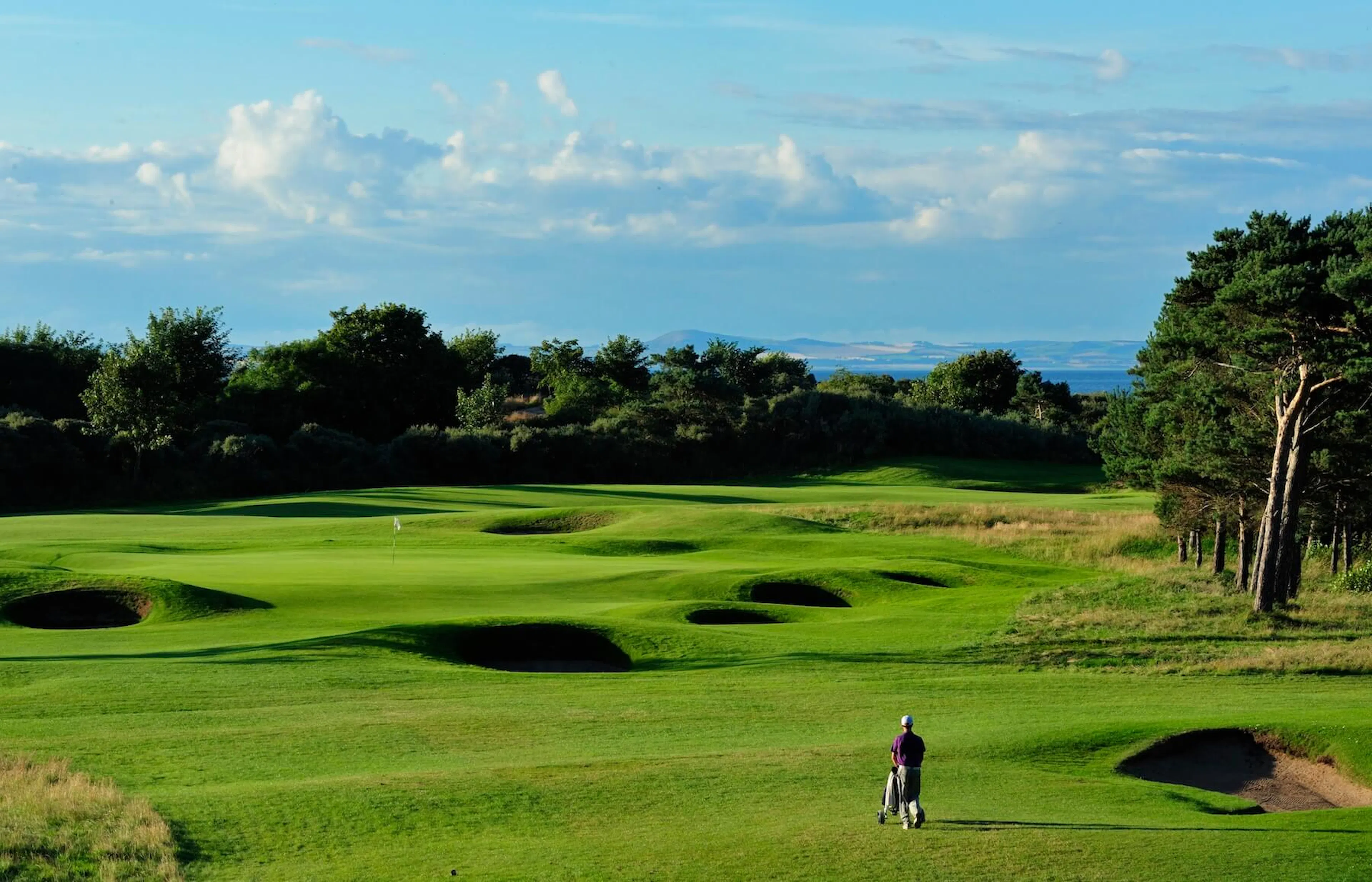Longniddry Golf Club and long views of Edinburgh.