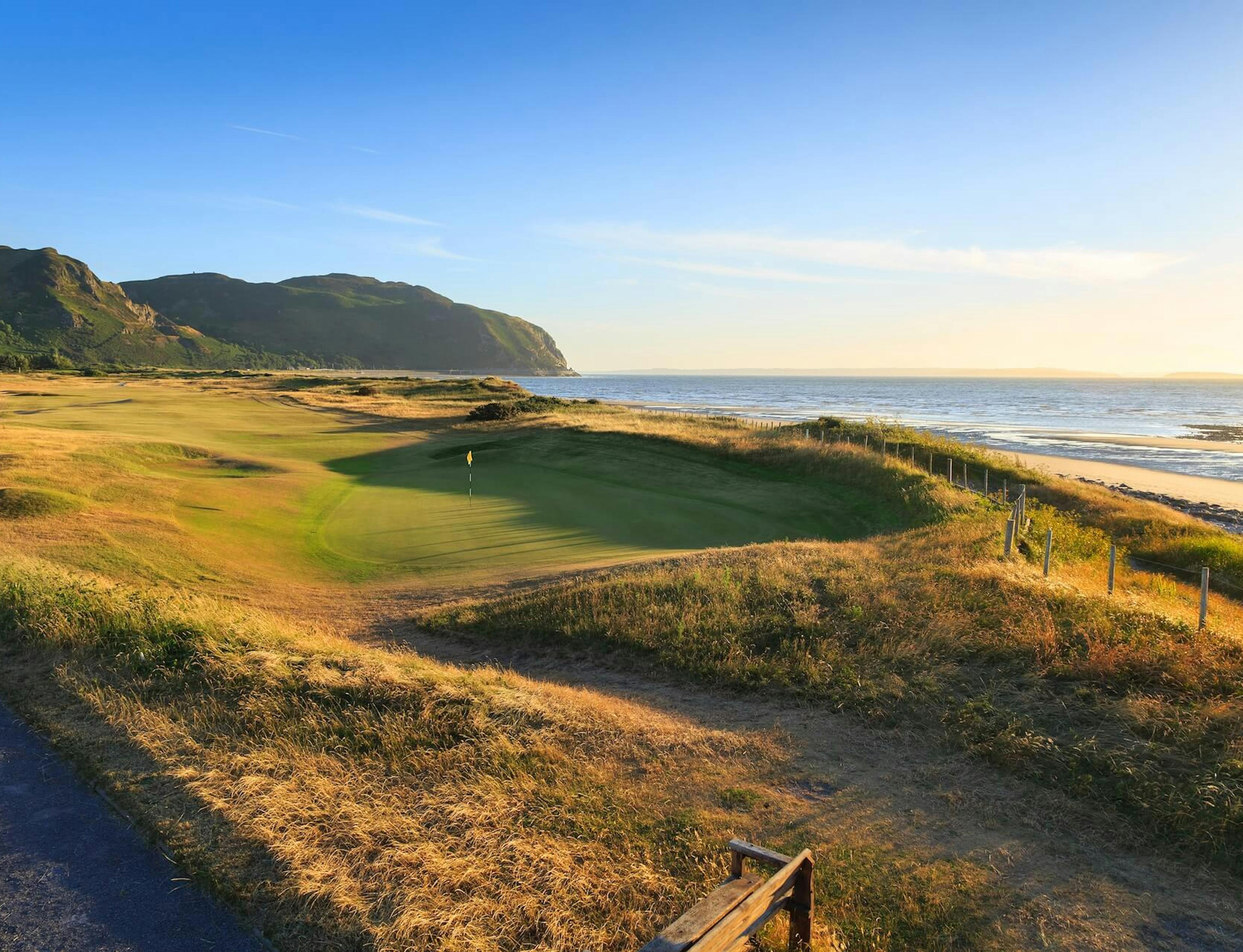 The quirky 7th hole at Conwy Golf Club North Wales. 