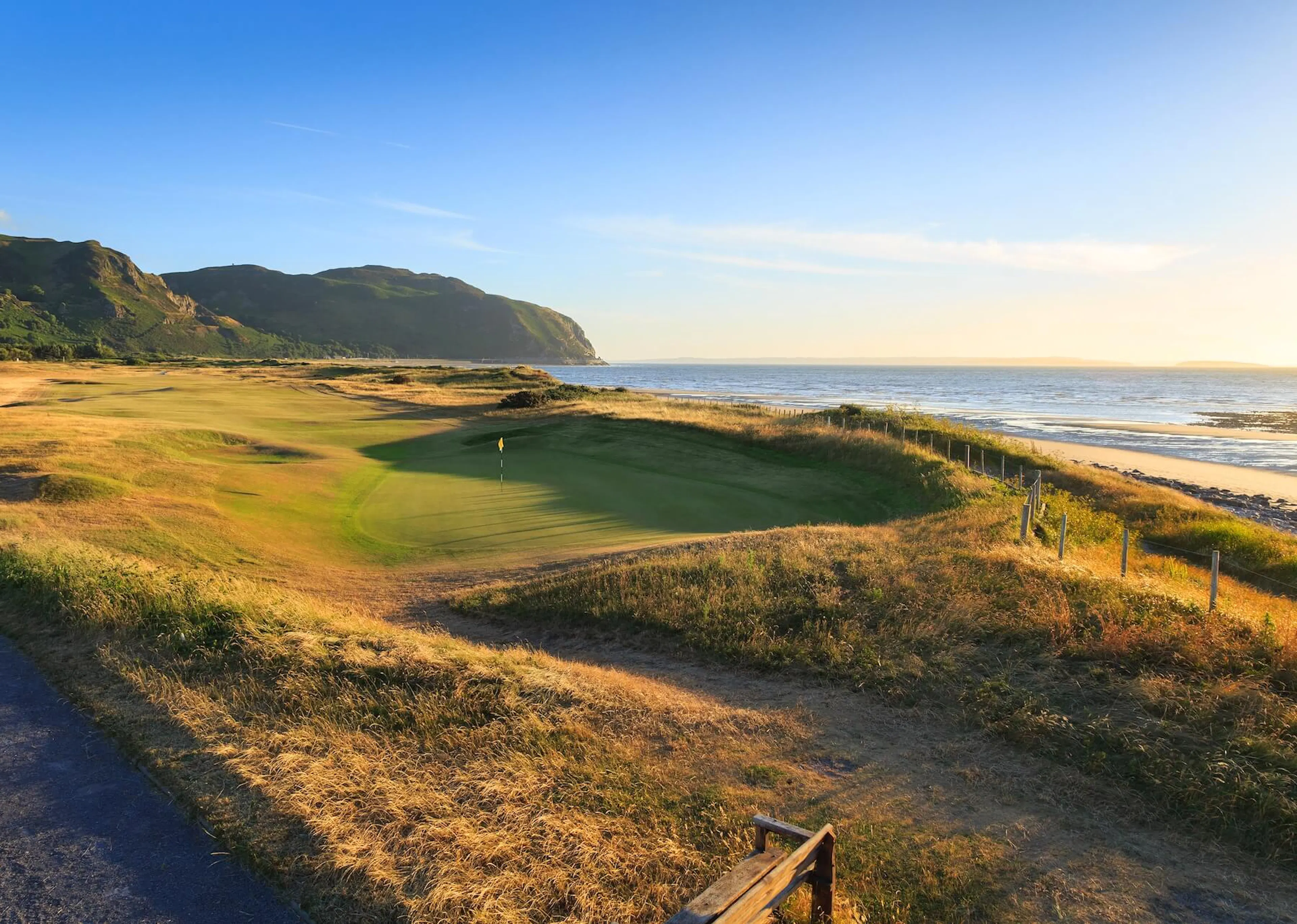 The quirky 7th hole at Conwy Golf Club North Wales. 
