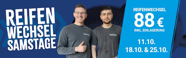 Reifenwechselsamstage | Oktober | Zwei Mechaniker