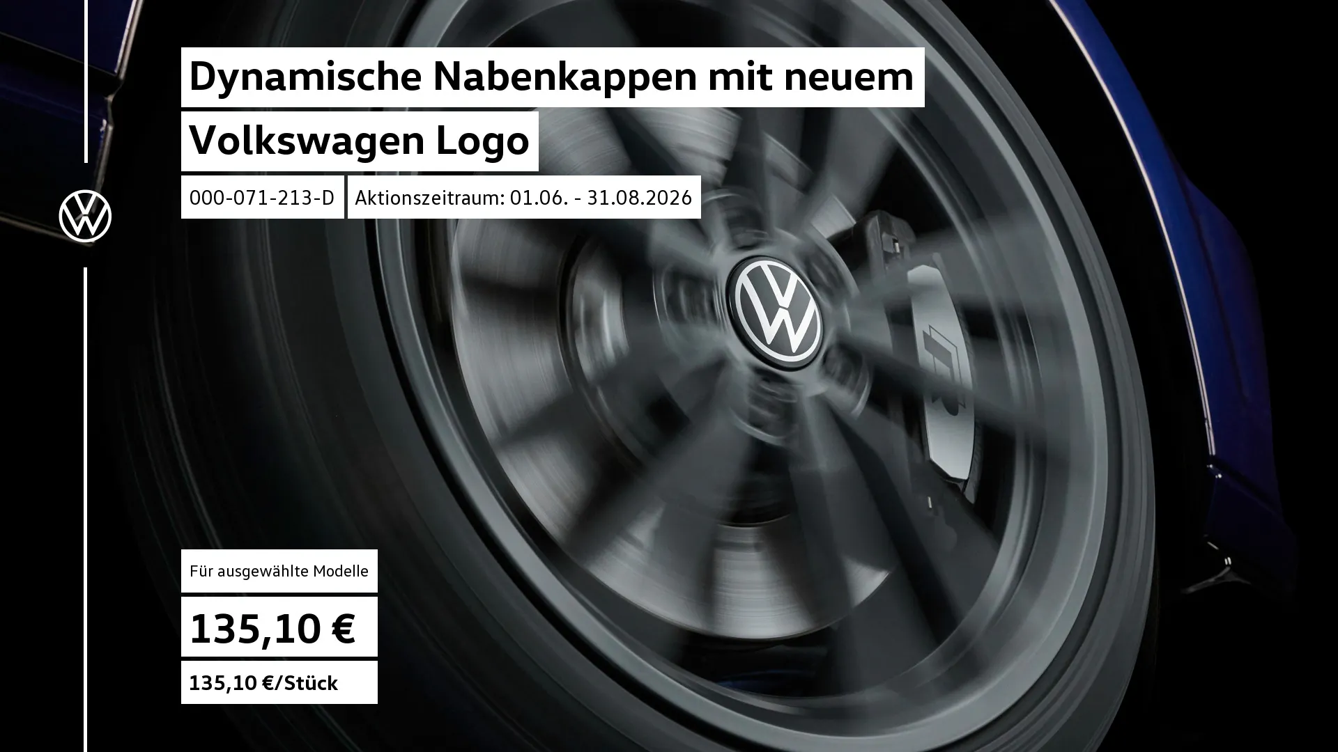 Dynamische Nabenkappen mit VW Logo