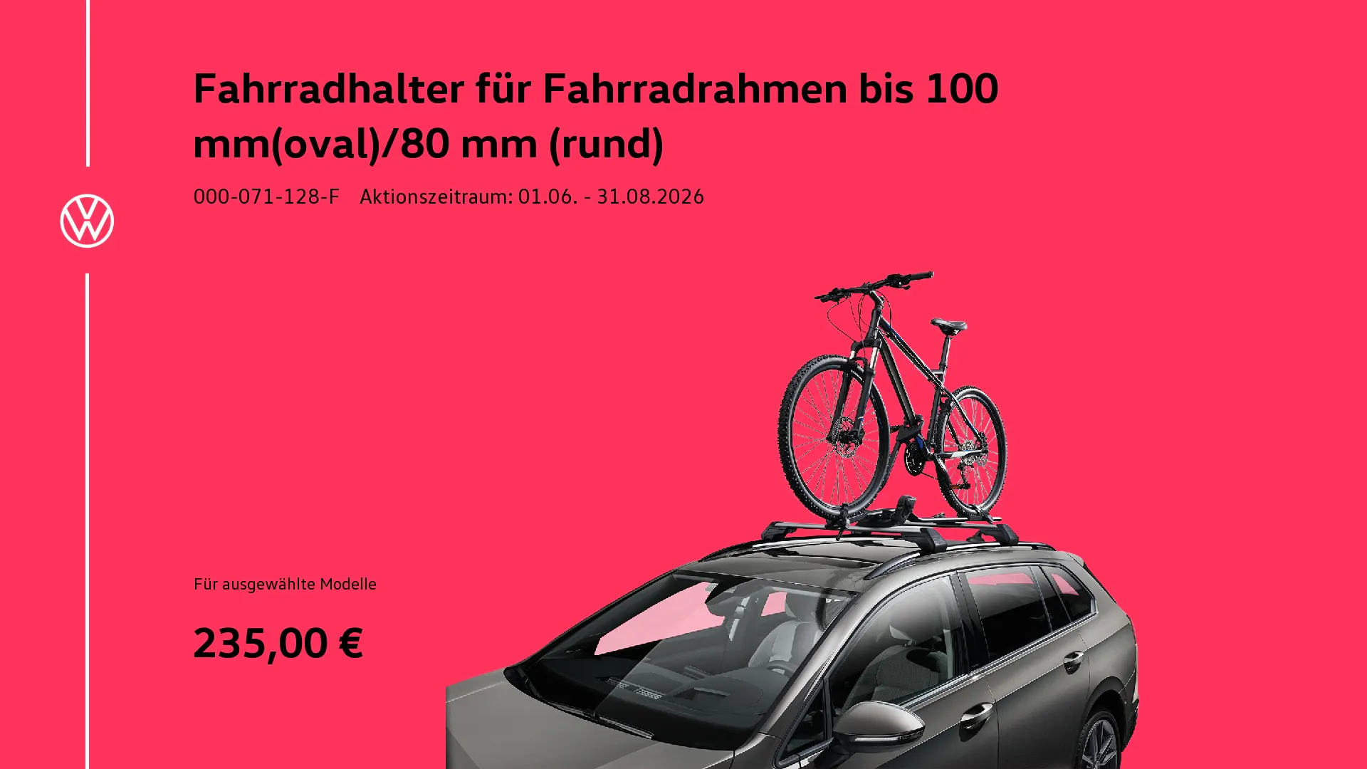Fahrradhalter bis 100mm oval/80mm rund
