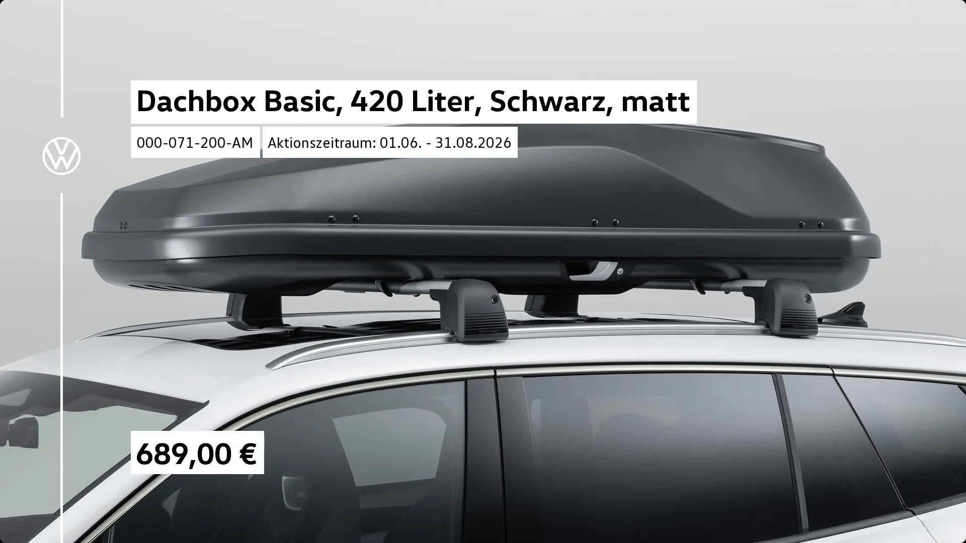 Dachbox 420 Liter, schwarz matt, vw