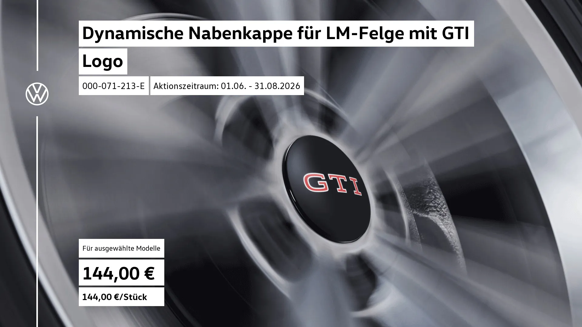 Dynamische Napenkappe für LM-Felge mit GTI-Logo

