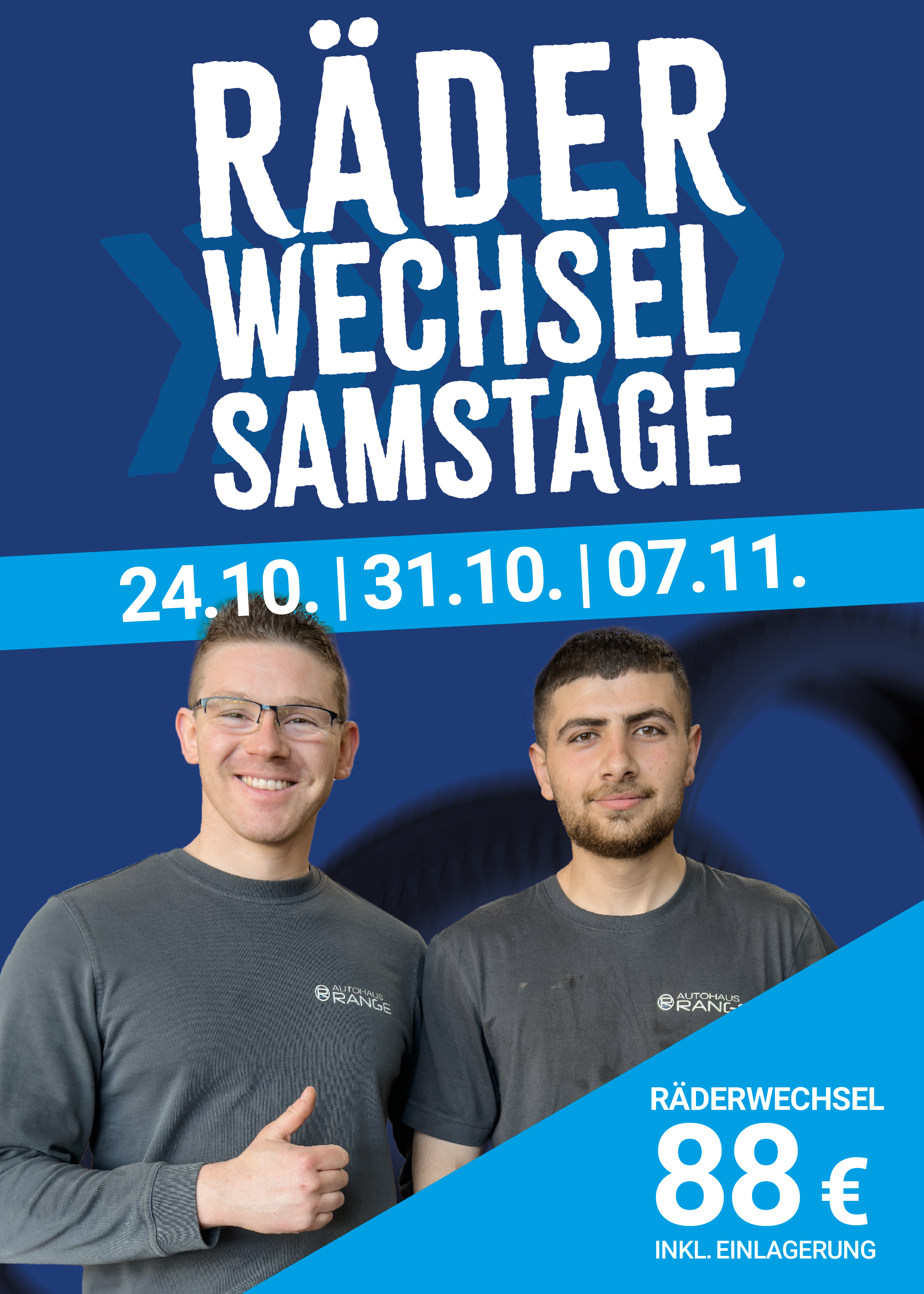 Räderwechselsamstage | 24.10., 32.10. & 07.11. im Autohaus Range Fritzlar