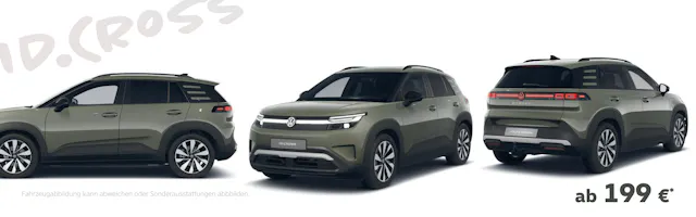 VW ID.Cross auf einer Fläche in der Kommuniktationsfarbe Nori Green Metallic