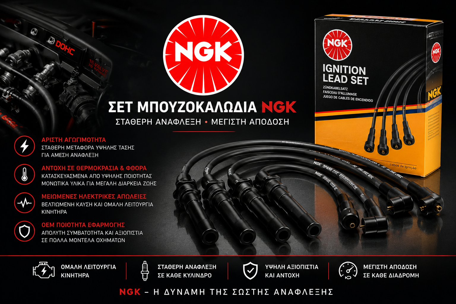 Σετ Μπουζοκαλωδια Ngk