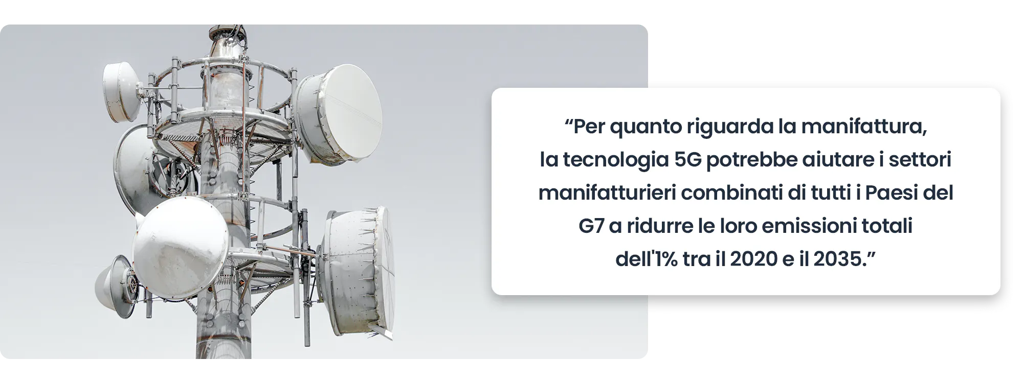 Per quanto riguarda la manifattura, la tecnologia 5G potrebbe aiutare i settori manifatturieri combinati di tutti i Paesi del G7 a ridurre le loro emissioni totali dell'1% tra il 2020 e il 2035.