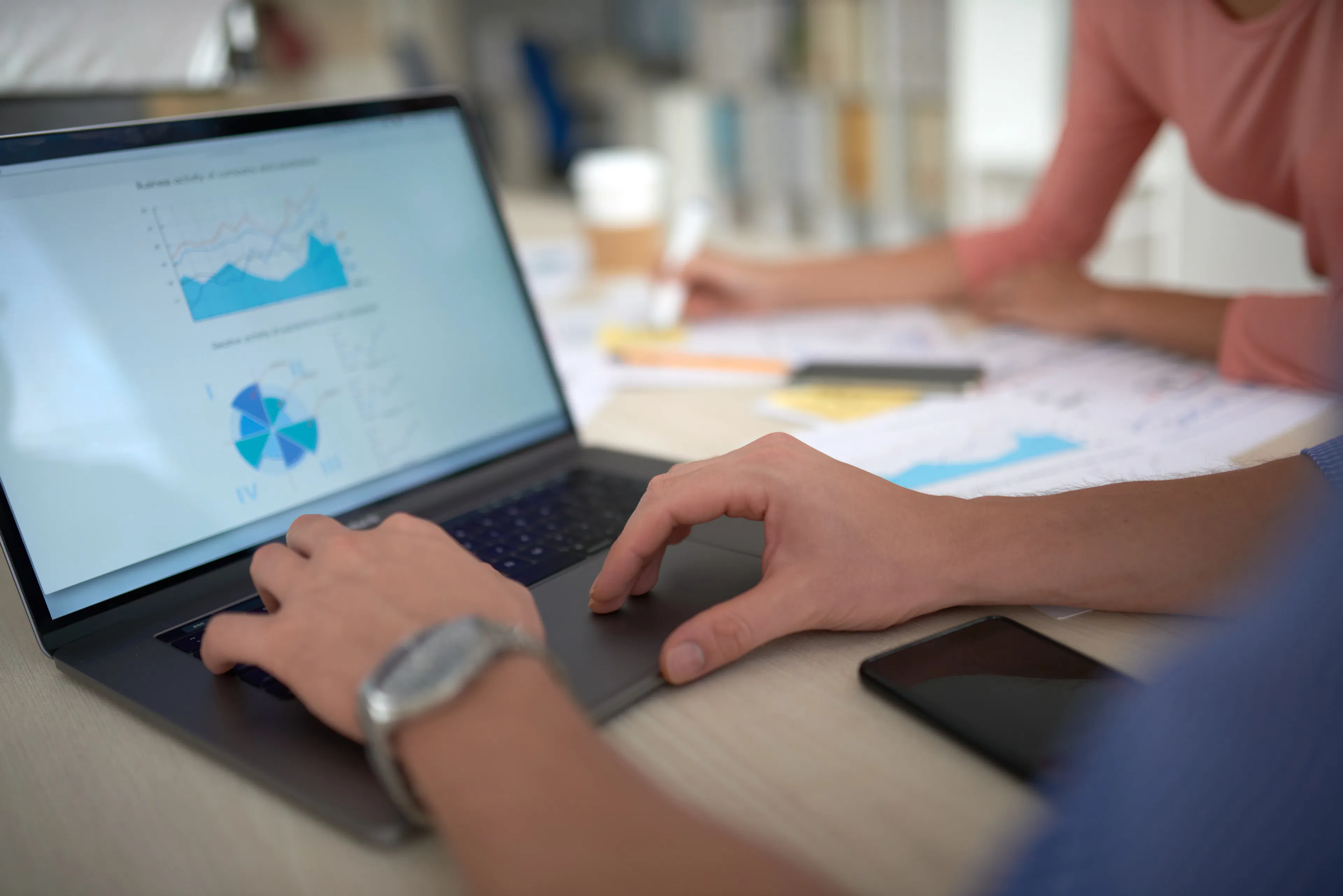 UX/UI design professional working on software project in modern office
