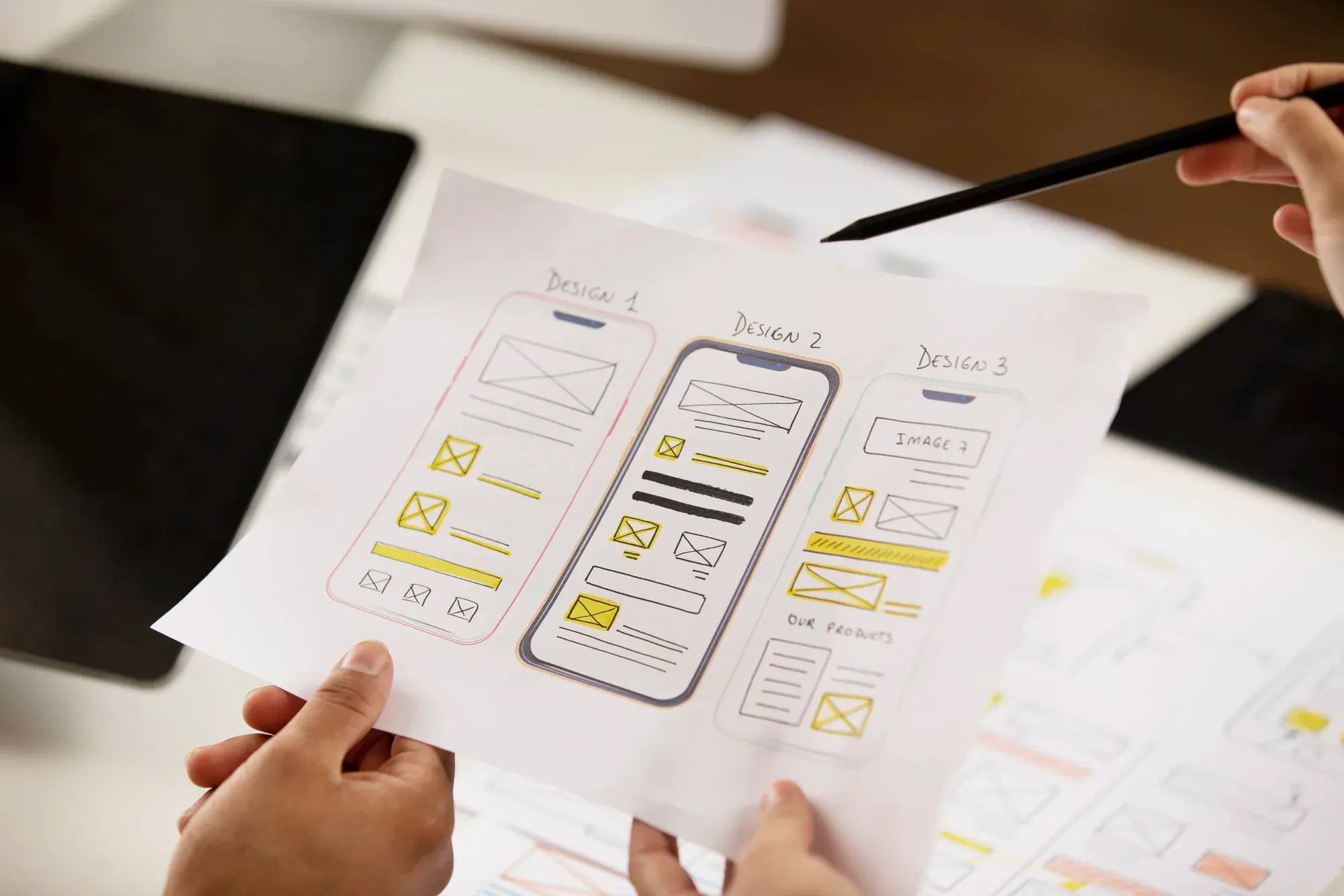 woman showing smartphone app to illustrate app technology