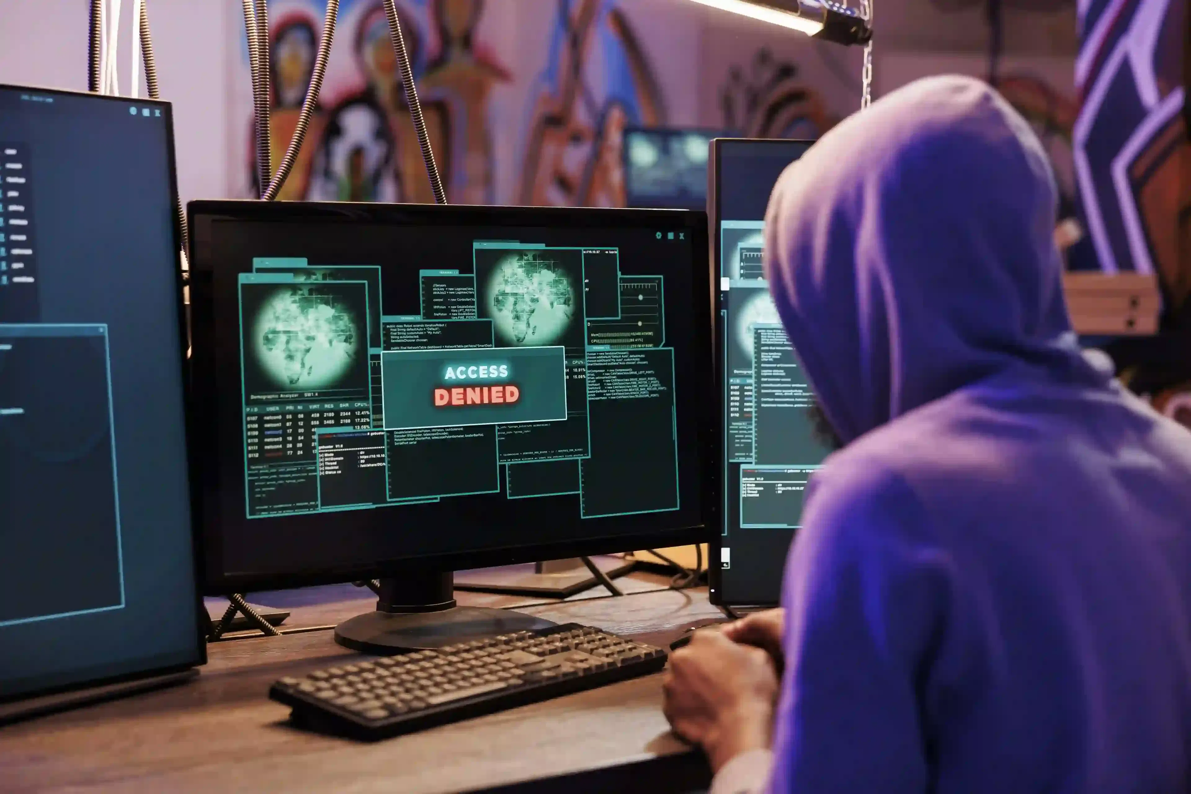 cybersecurity professional detecting unauthorized hacking attempt